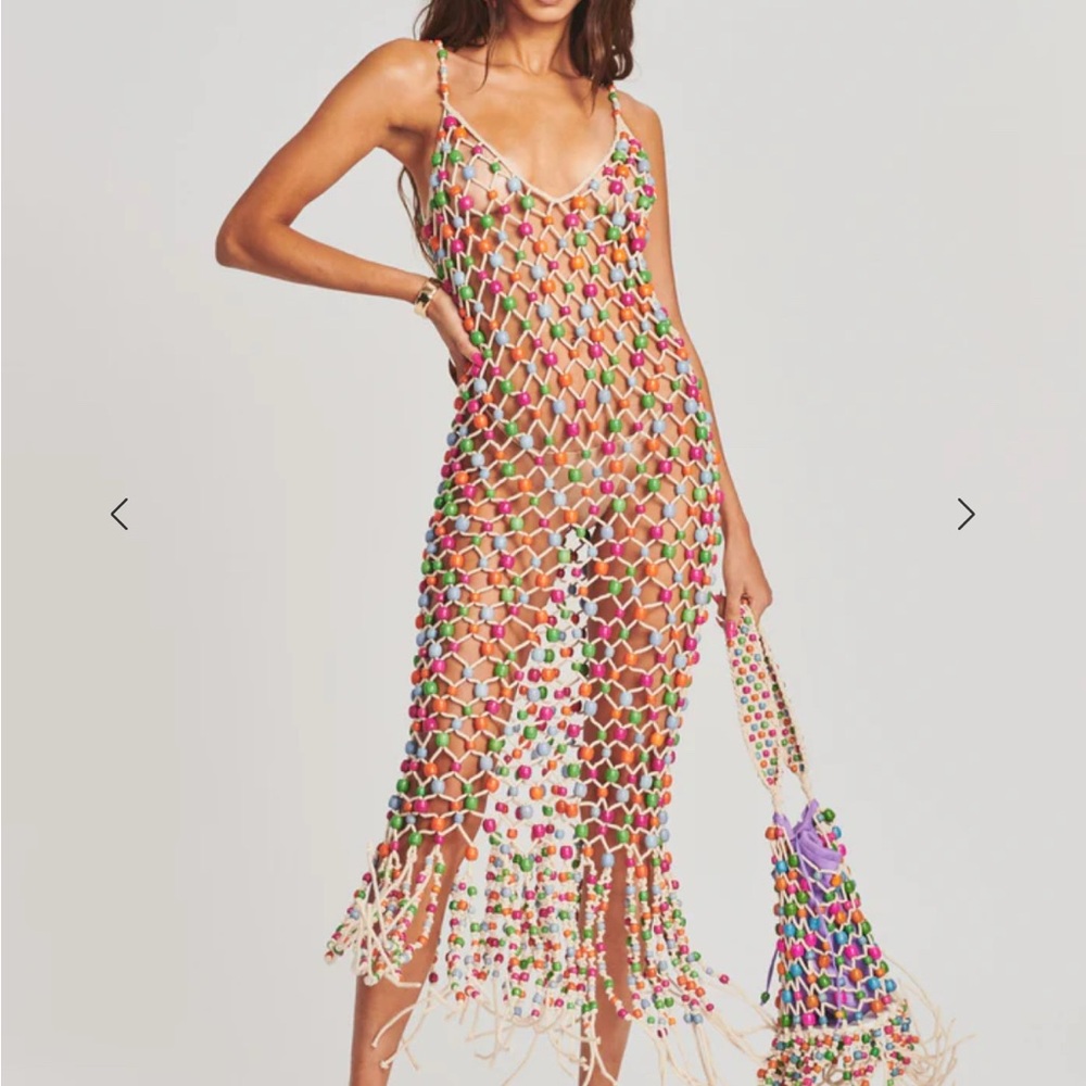 Retrofete Calypso Beaded Fringe Dress